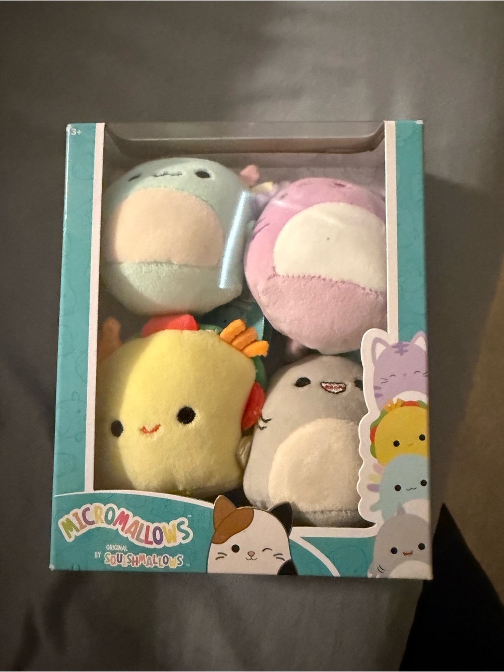 Squishmallows Micromallows 4-Pack Plush Set - Yellow, Mint, Pink, Light Gray
